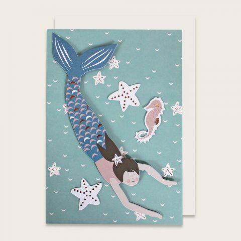 Karte deko meerjungfrau mermaid