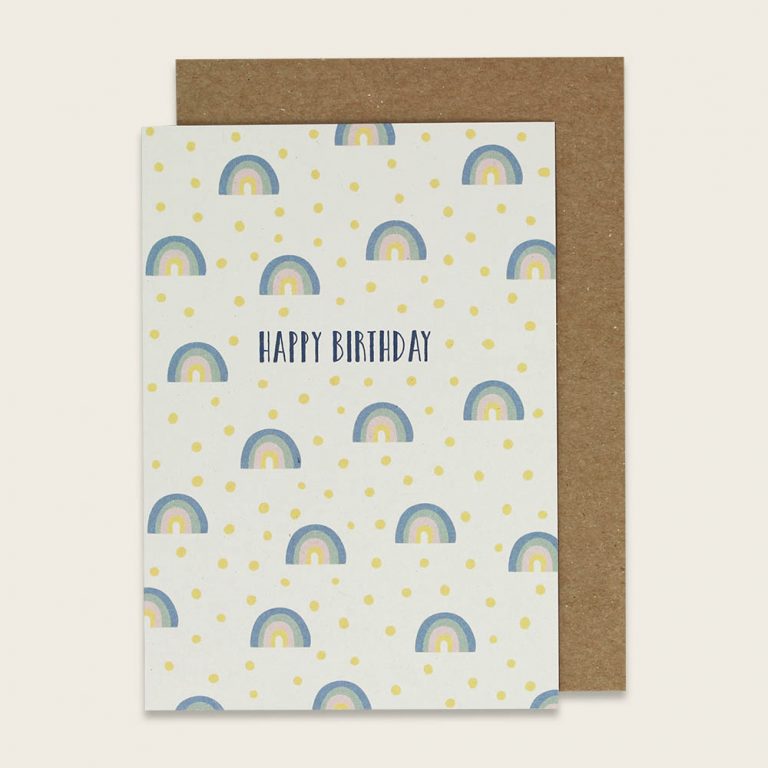 Happy Birthday Cousin Karte – Regenbogen-Design Mit Goldfolie, Leer Innen Für Persönliche Nachricht