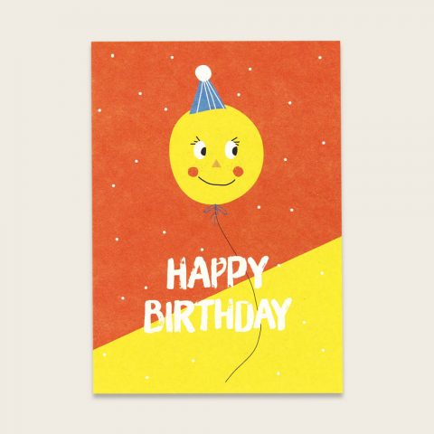 Karte Ballon Mond Happy Birthday Geburtstag