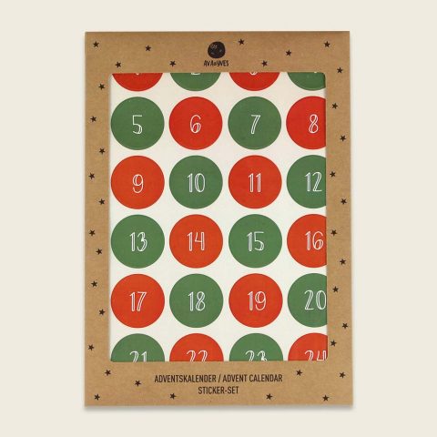 Sticker Adventskalender Zahlen rot grün