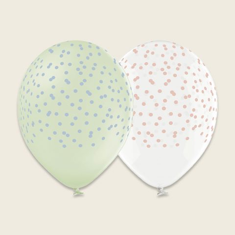 Luftballons mint/weiss aus 100% Naturkautschuk