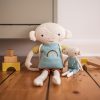 7186monkeyyellowblue  Avayves Feine Papeterie Und Geschenke Für Babys Und Kids Kuscheltier Affenmama Affenbaby blau