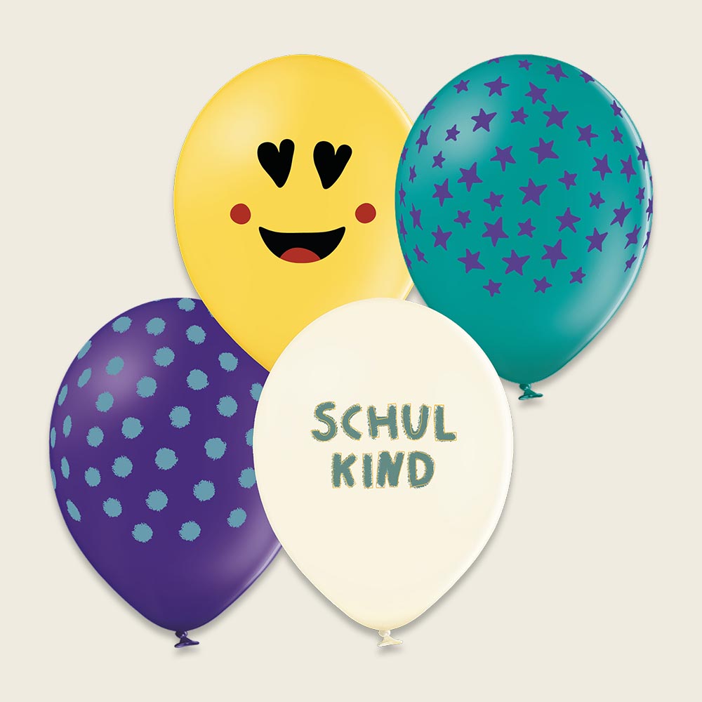 Ballons Einschulung Smile Sunny Freunde Friends lustig