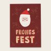 1341frohesfestweihnachtsmannrot1000x1000  Avayves Feine Papeterie Und Geschenke Für Babys Und Kids Karte Gold Weihnachten