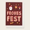 2356kkfrohesfestweihnachtssymbolerot1000x1000  Avayves Feine Papeterie Und Geschenke Für Babys Und Kids Goldfolie Goldveredelung Weihnachten Santa