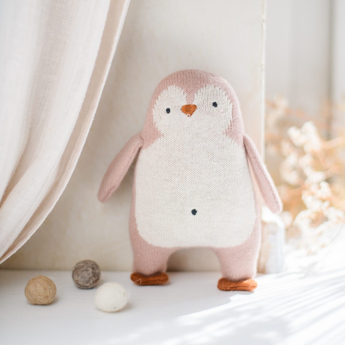 Babyrassel Pinguin Strick Baumwolle