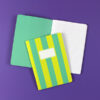 5773heftliniertstripesmintgelb01  Avayves Notizeft Diary