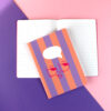 5873notizheftstripesfunnyfacelilacrosepink Avayves Feine Papeterie Und Geschenke Für Babys Und Kids