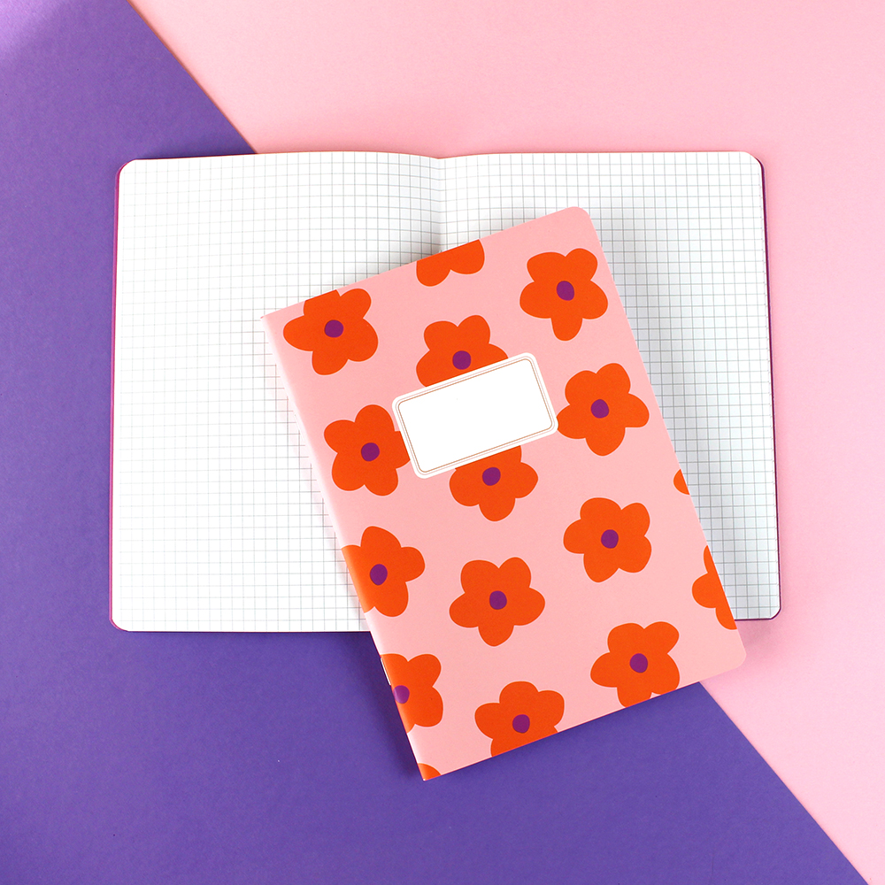 5874notizheftflowersroseorangeviolett Avayves Feine Papeterie Und Geschenke Für Babys Und Kids