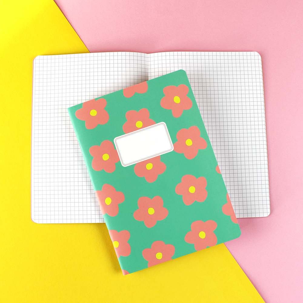 5876notizheftflowersmintrosegelb Avayves Feine Papeterie Und Geschenke Für Babys Und Kids