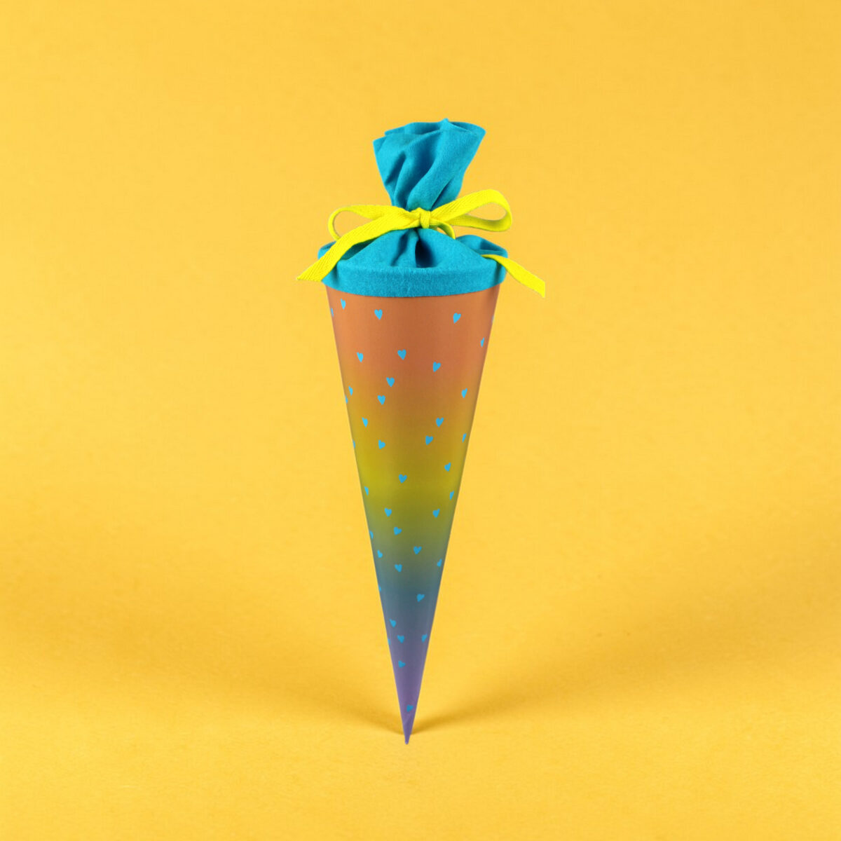 5683schultuete35regenbogenherzenneonblau Avayves Feine Papeterie Und Geschenke Für Babys Und Kids