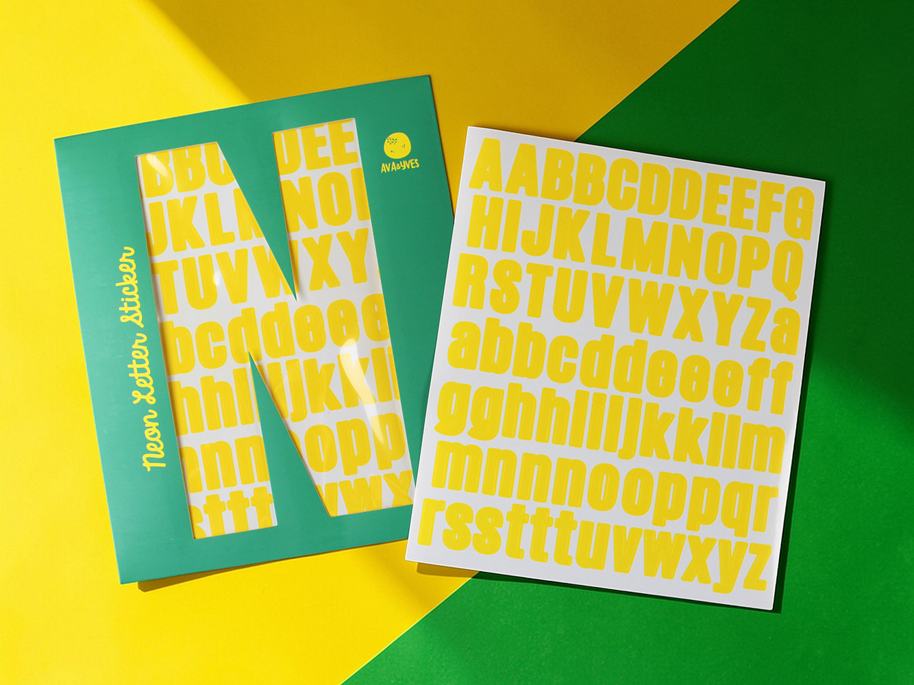 Buchstaben-Sticker Neon Gelb