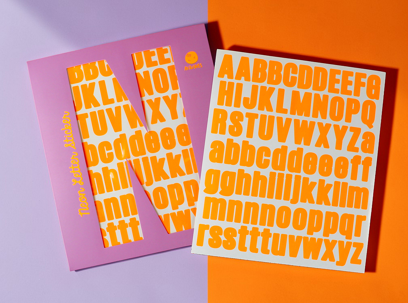 Buchstaben-Sticker Neon Orange