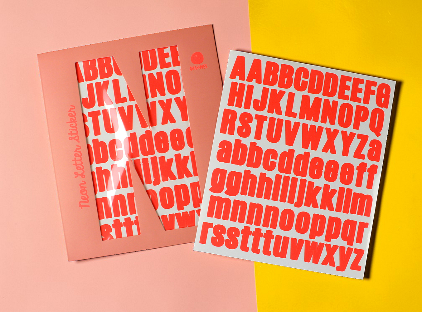 Buchstaben-Sticker Neon Rosa