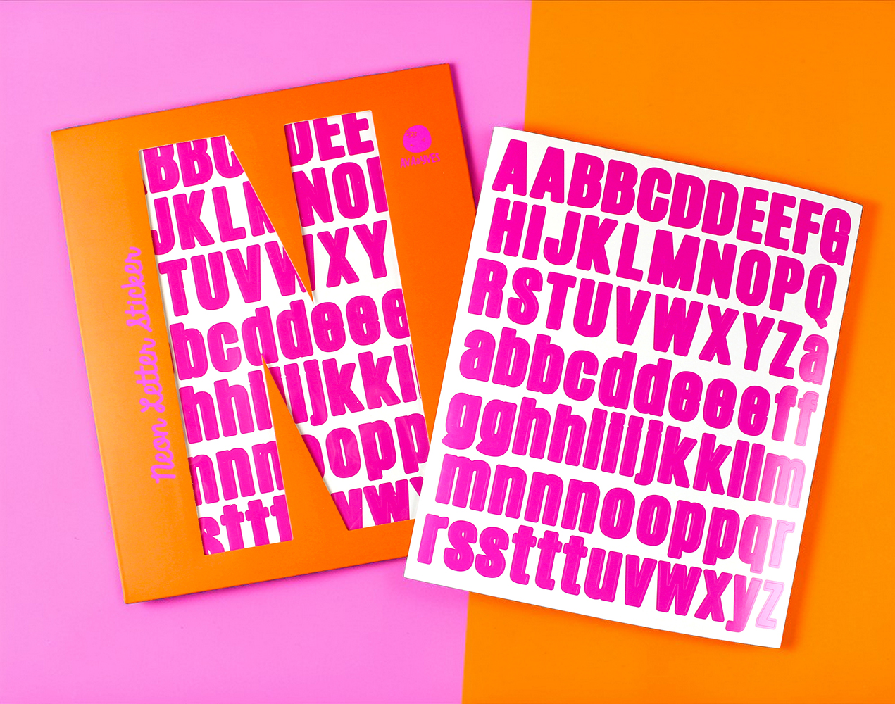 Buchstaben-Sticker Neon magenta