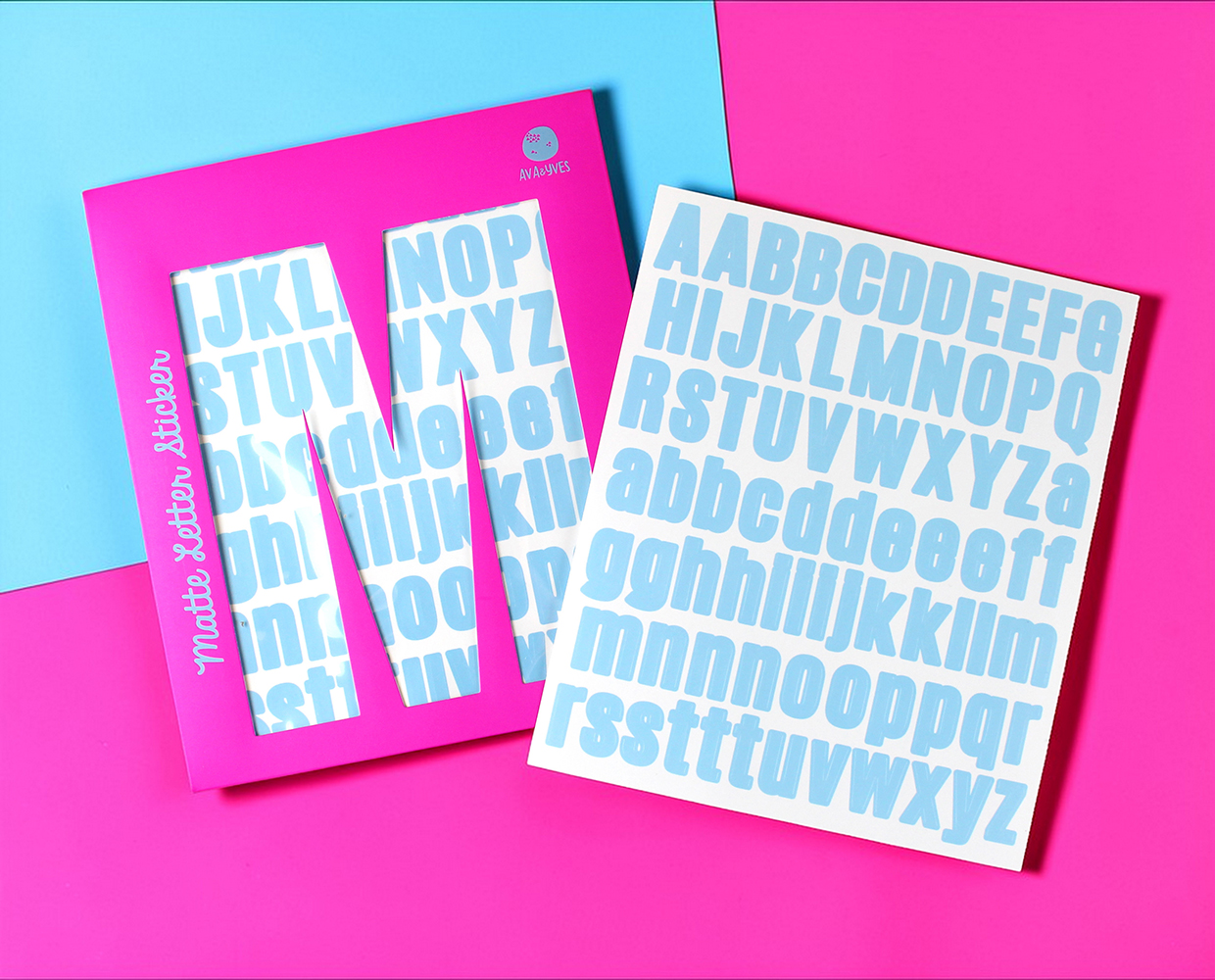 Buchstaben-Sticker matt, hellblau