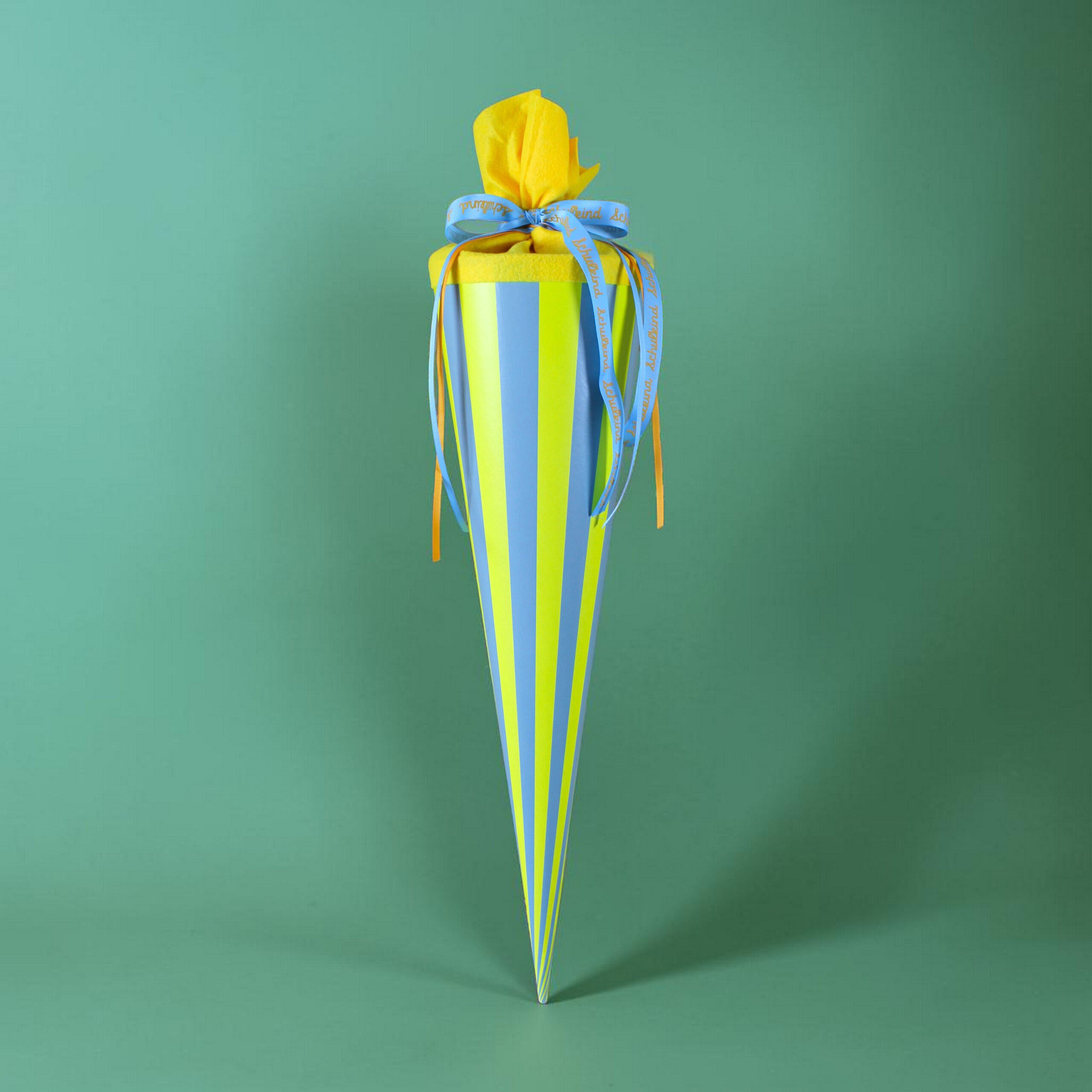 Schultüte Streifen, blau/türkis, 70cm